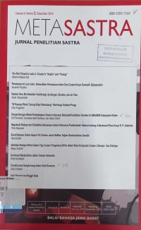 Metasastra: Jurnal Penelitian Sastra, Volume 9, Nomor 2, Desember 2016