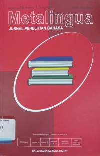 Metalingua: Jurnal Penelitian Bahasa, Volume 16, Nomor 1, Juni 2018