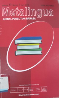 Metalingua: Jurnal Penelitian Bahasa Volume 17, Nomor 1, Juni 2019