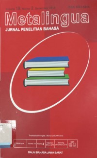 Metalingua: Jurnal Penelitian Bahasa Volume 18, Nomor 2, Desember 2019