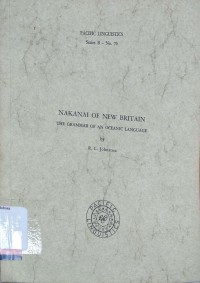 Nakanai of new britain: the grammar of an oceanic language