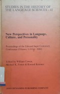 New Perspective in Language, Culture, and Personality
