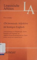 (De)nominale adjektive im heutigen Englisch