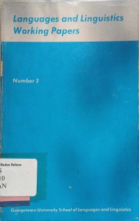 Languages and Linguistics Working Papers Number 3
