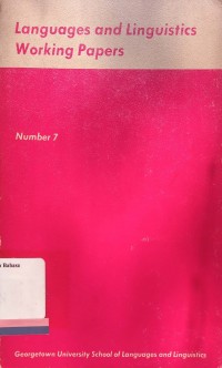 Languages and Linguistics Working Papers