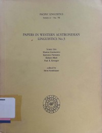 Papers in western austronesian linguistics no. 3