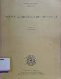 Papers in austronesian linguistics no. 1