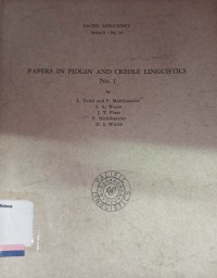Papers in pidgin and creole linguistics no. 1