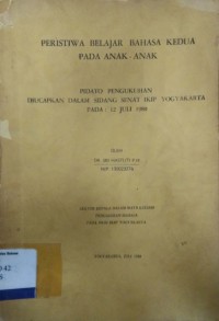 Peristiwa belajar bahasa kedua pada anak-anak