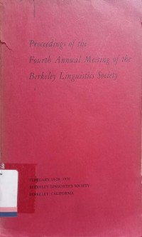 Proceedings of The Fourth Annual Meeting of the Berkeley  Linguisitcs Society
