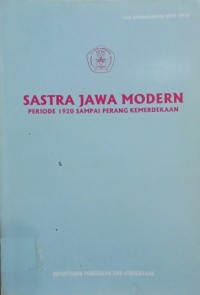 Sastra jawa modern : Periode 1920 sampai perang kemerdekaan
