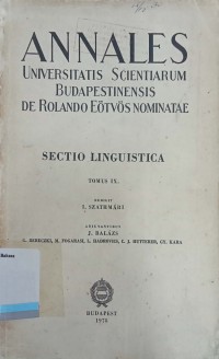 Annales: Sectio Linguistica Tomus IX