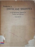 Introduction to syntax and semantics: A self-instructional approach for teachers and clinicians volume 1