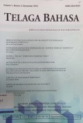 Telaga Bahasa: Jurnal Ilmiah Kebahasaan dan Kesastraan, Volume 1, Nomor 2, Desember 2013