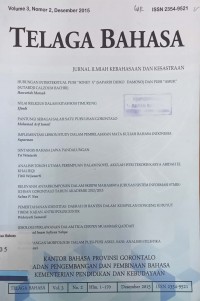 Telaga Bahasa: Jurnal Ilmiah Kebahasaan dan Kesastraan, Volume 3, Nomor 2, Desember 2015