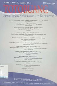 Totobuang: Jurnal Ilmiah kebahasaan dan Kesastraan, Volume 4, Nomor 2, Desember 2016