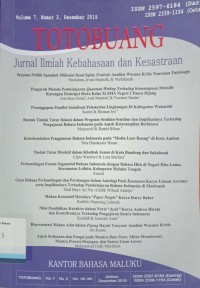 Totobuang: Jurnal Ilmiah Kebahasaan dan Kesastraan Volume 7, Nomor 2, Desember 2019