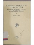 Toward A Science of Translating with special reference to principles and procedures involved in bible translating