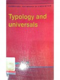 Cambrige Textbooks In Linguistic Typology and Universals