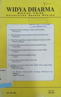 Widya Dharma: majalah ilmiah Universitas Sanata Dharma, No. 2, Th. X, April 2000