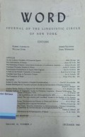 WORD Journal Of The Linguistic Circle Of New York