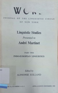 Word: Journal of The Linguistic Circle of New York Vol. 24, Number 1-2-3