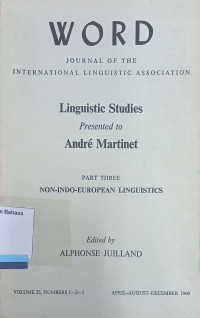 WORD Journal Of The Linguistic Association : Linguistic Studies