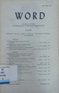 Word: Journal of the international linguistic association, volume 33, number 3, december 1982