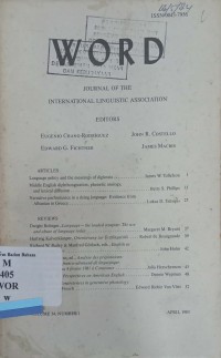 Word : Journal of the international Vol. 34 no.1 April 1983
